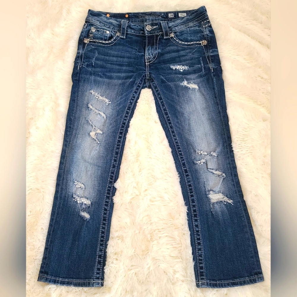 Miss Me signature cropped jeans size 28